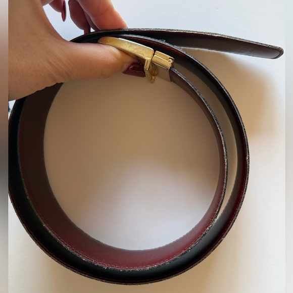 Yves Saint Laurent Vintage reversible belt black and brown gold buckle sz S- 44\